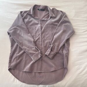 Zara Dusty Purple Button-Up Blouse